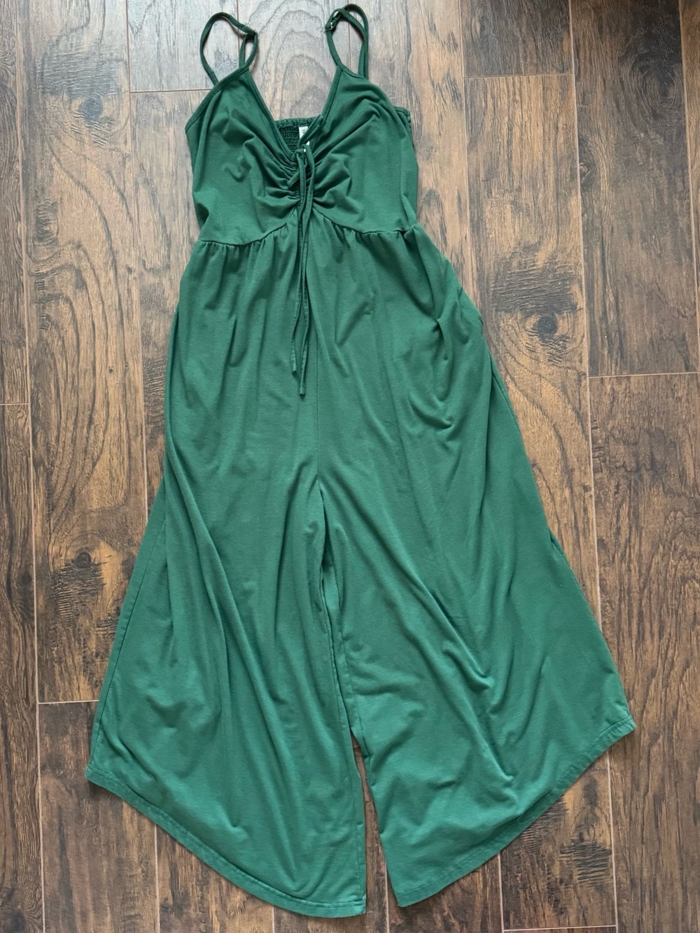 Dokotoo Large Green Spaghetti Strap Wide Leg Jumpsuit